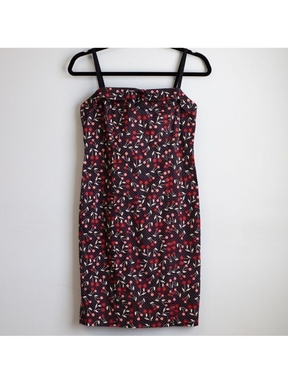 Ann Taylor Loft black with red and pink florals mini dress-2P